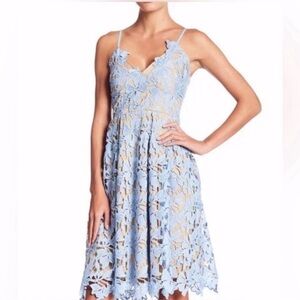 Love Ady Elegant Blue Lace Dress